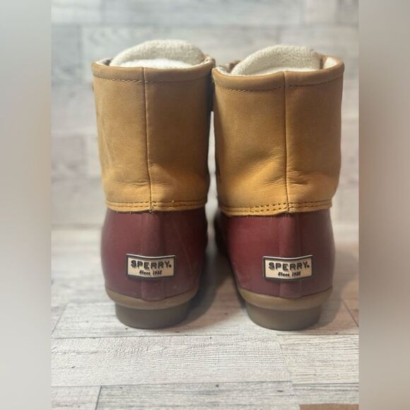 Sperry Duck Boots Dark Red and tan size 7.5 - Picture 11 of 12
